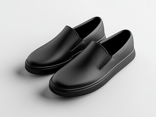 Mockup of a pair of sleek slip-on shoes with a modern look and custom logo.
