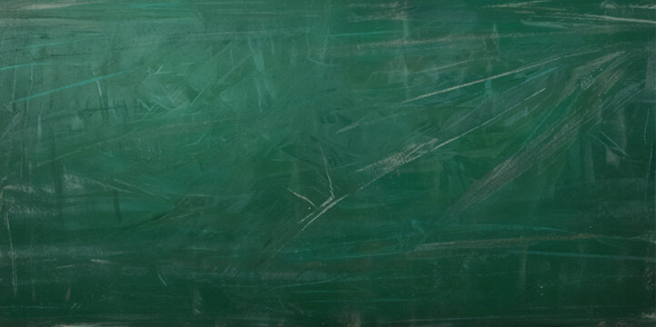 Abstract texture of green chalkboard background texture with copy space. Design concept for school education, dark wall backdrop , design template.	