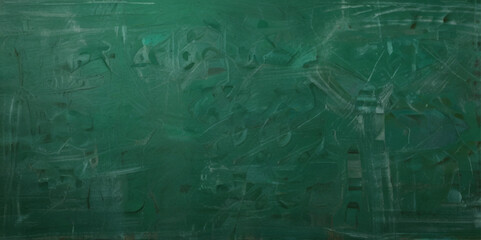 Texture of blank green chalkboard with copy space. Education and reading concept background.