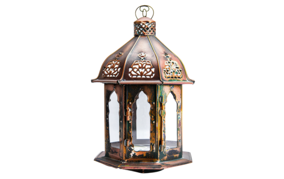 Elegant Eid al-Fitr Lantern Adding Warmth and Charm to Holiday Decorations Isolated on Transparent Background