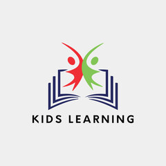 kids learning logo design vector