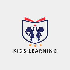 kids learning logo design vector