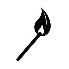 Burning Match Icon Vector Flat Clean Look Isolated