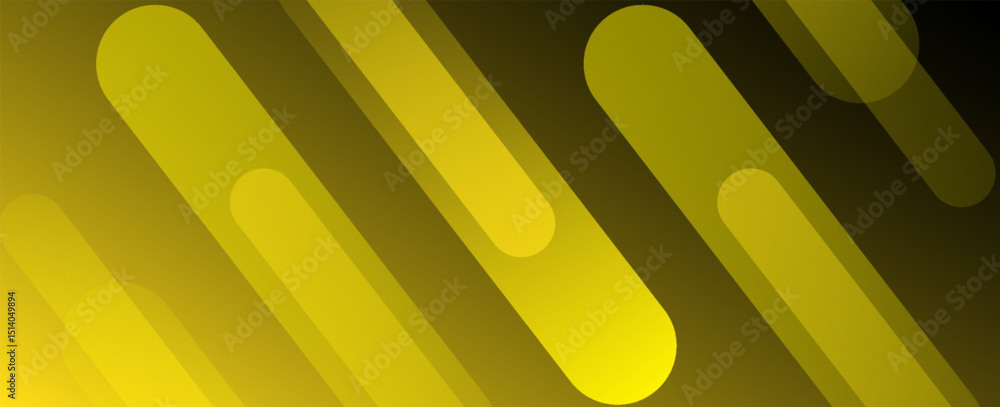 Poster abstract yellow background with diagonal lines. dynamic shapes composition. vectors