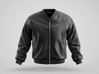 Realistic mockup of a lightweight bomber jacket with a modern, minimalist design. 
