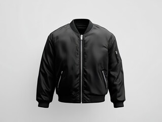 Realistic mockup of a lightweight bomber jacket with a modern, minimalist design. 