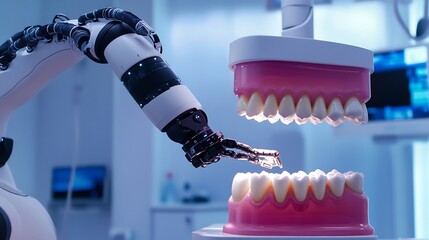 Robotic Arm Dental Implant Procedure in Modern Clinic