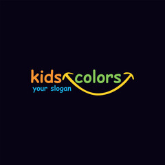 kids playing fashion store logo design vector