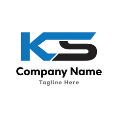 ks letter lettermark logo design