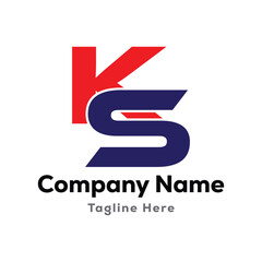 ks letter creative initial logo design