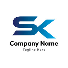 sk letter modern logo design