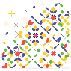 Modern Geometric Floral Pattern Set – Abstract Leaf Mandala Designs in Minimalist Black, Grey, and Yellow for Backgrounds, Textile Prints, and Wall Art.