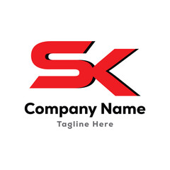 sk letter creative logo design