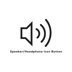 Speaker Headphone icon button design black