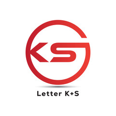 KS letter initial round creative logo design