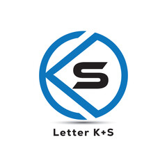 KS letter initial round creative logo design