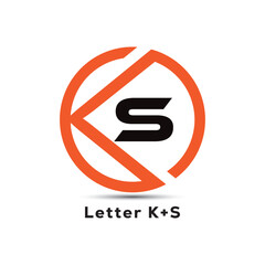 KS letter initial round creative logo design