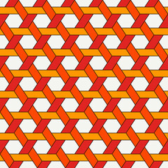 Fototapeta premium Hexagonal seamless pattern. Mosaic tiles. Geometrical wallpaper. Honeycomb print. Ethnic illustration. Wicker background. Flooring image. Vector ornament. Geometric abstract