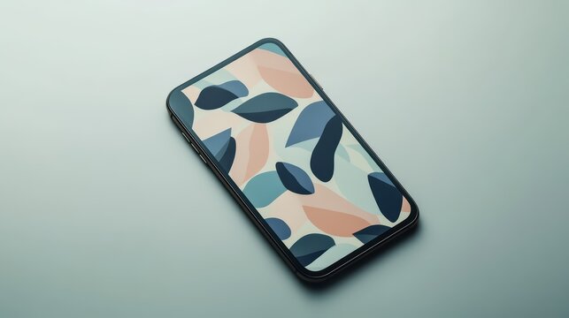 A mobile device showing basic pattern-recognition shapes on a blank background