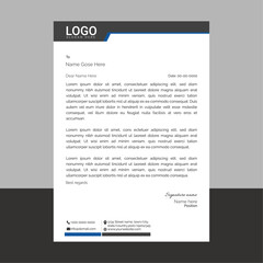 Professional business letterhead with minimalist style and structured format, perfect for company correspondence, official memos, and branding needs