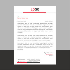 Professional business letterhead with minimalist style and structured format, perfect for company correspondence, official memos, and branding needs