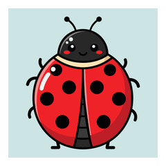 Cute Ladybug Character with Smile