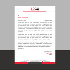 Professional business letterhead with minimalist style and structured format, perfect for company correspondence, official memos, and branding needs