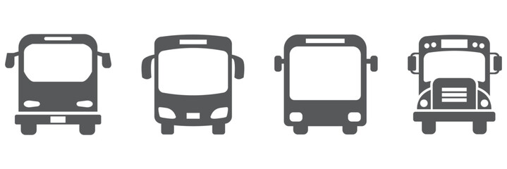Bus Icon vector isolated on white background. Black bus vector icon