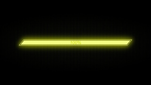 Glowing Progress Bar Waiting Loader Animation Loop With Grid Line