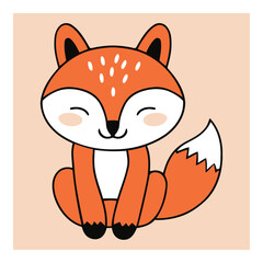 Charming Fox Character with Smile