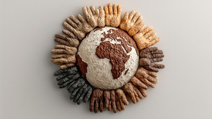 Unity of Diversity Hands Around the Globe Symbolizing Global Inclusion and Equality