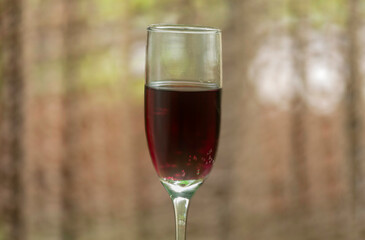 Glass of red wine with blurred background