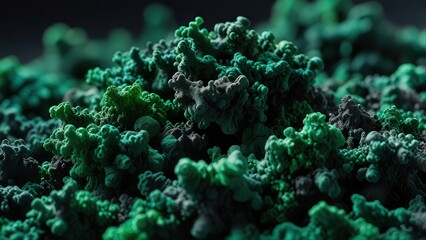 Macro Background of Freeze Dried Spirulina Surface Texture in Emerald