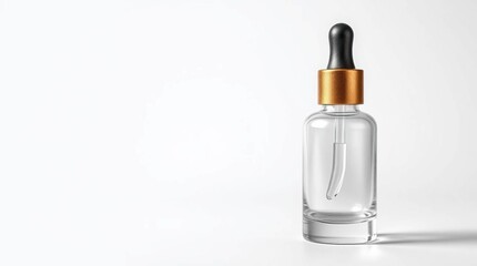 Clear glass dropper bottle with gold cap (1)