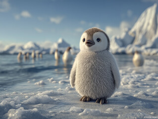 Wesołe pingwiny na biegunie polarnym