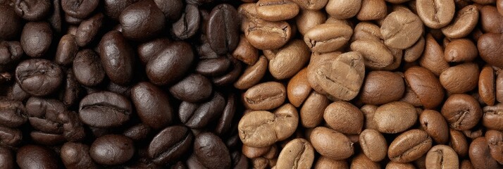 Comparison of Caffeinated and Decaf Coffee Beans Revealing Distinct Characteristics and Color Variations, Highlighting Soft Texture Differences