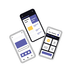 "Flat Vector of Modern App Interface – Startup-Focused Mobile Design"