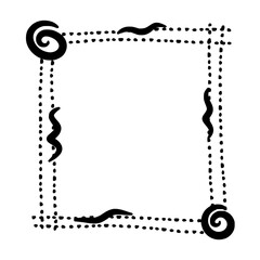 Decorative handdrawn square frame 
