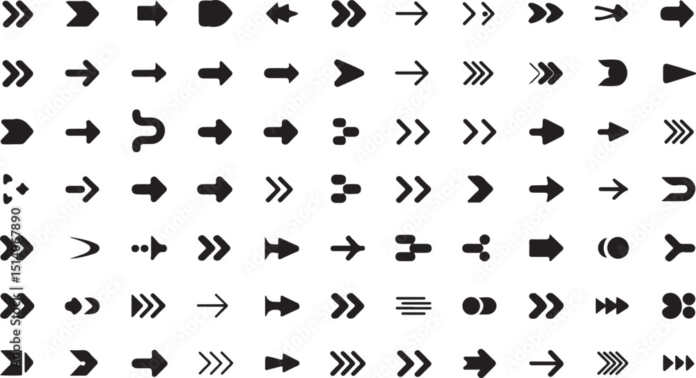 Poster three dimensional arrow icon set a collection of high quality arrow signs for design projects