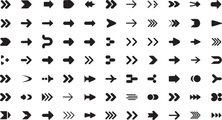 Naklejka premium Three dimensional arrow icon set a collection of high quality arrow signs for design projects