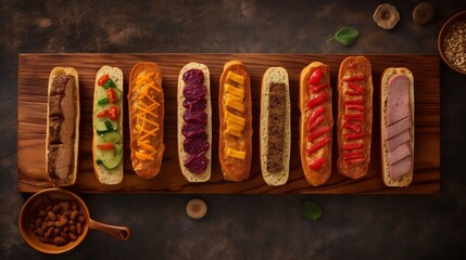 Flat lay of assorted bnh m varieties with pate