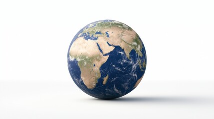 Fototapeta premium Pixelated Earth Globe on White Background