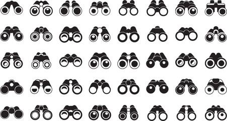 High resolution binocular icon design for websites and applications