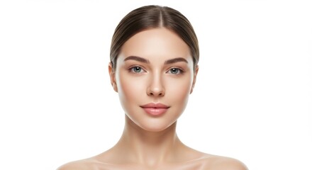 Elegant beauty portrait of young woman with radiant skin