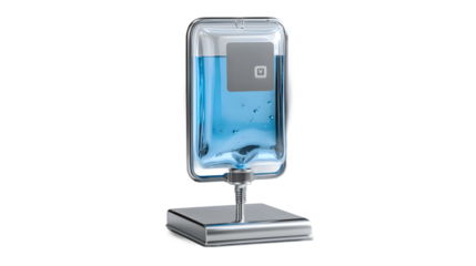 Modern Dispenser with Blue Liquid Clean and Sterile Design for Hygiene