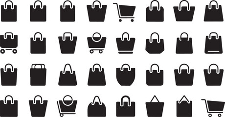 Fototapeta premium High resolution shopping bag icon design for retail branding and e commerce applications