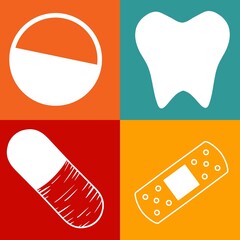 Medicine seamless teeth pattern for wrapping paper and fabrics and linens