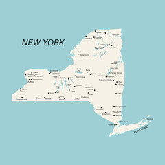 New York State And County Map Vector Design.