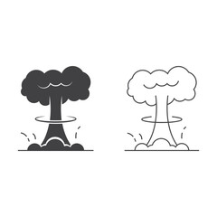 Nuclear Mushroom Icon Vector Design.