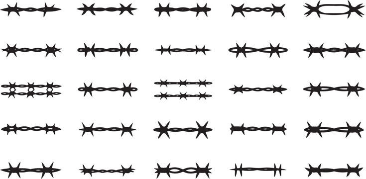 Barbed wire silhouette design a detailed black and white graphic for security or western themes